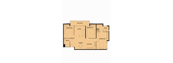 a floor plan of a two story house with an open floor plan and a balcony