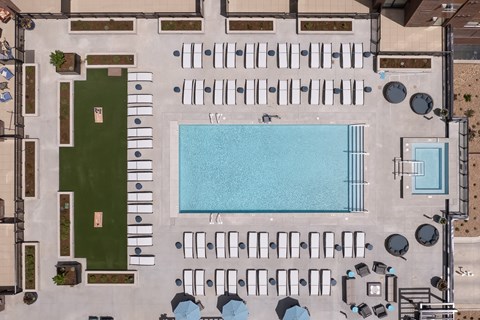 overhead shot of pool at centennial apartments
