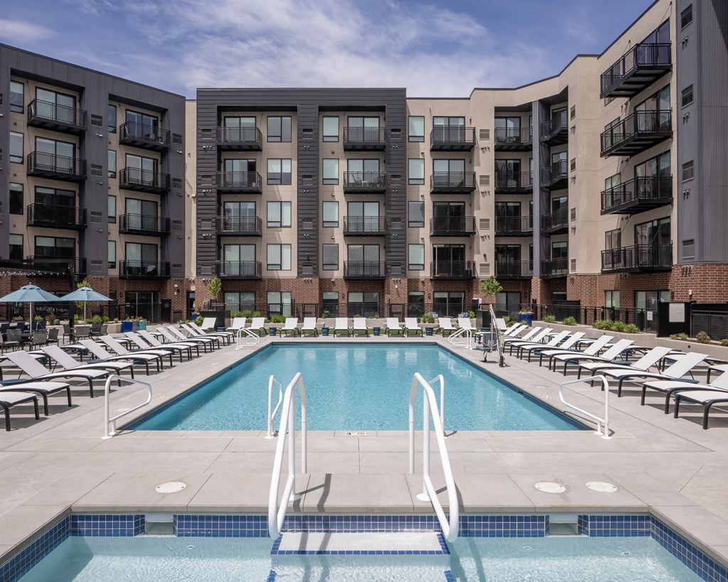 large pool of centennial apartment complex
