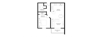 a floor plan of a bedroom apartment