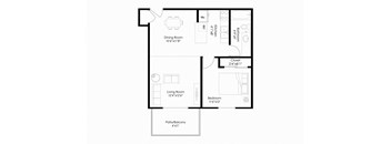 a floor plan of a bedroom apartment