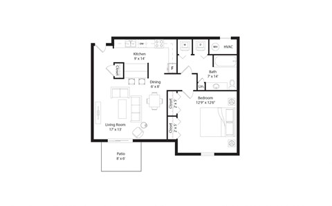 1 bed 1 bath B at The Donovan Apartment Homes, Lincoln 68516