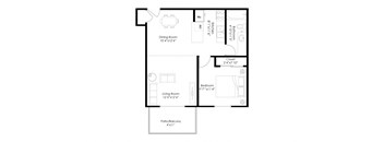 a floor plan of a bedroom apartment