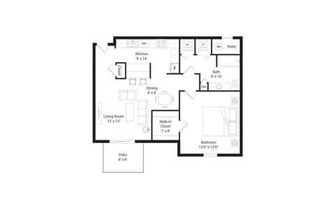 1 bed 1 bath D at The Donovan Apartment Homes, Lincoln