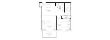 a floor plan of a bedroom apartment