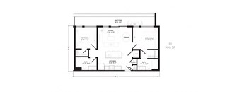 a floor plan of a house that is divided into different rooms