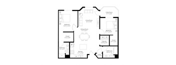 a floor plan of a 1 bedroom floor plan