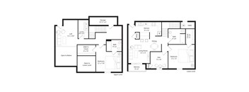 a floor plan of two different floors of a house