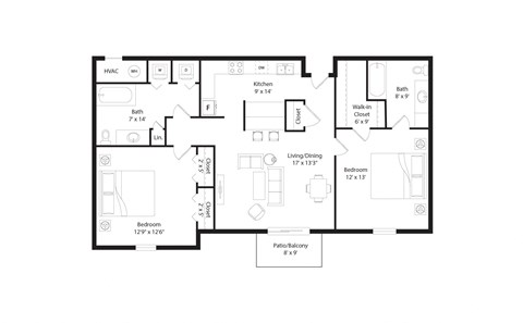 2 bed 2 bath B at The Donovan Apartment Homes, Lincoln 68516