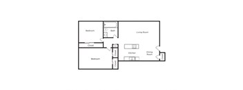 a floor plan of a bedroom apartment
