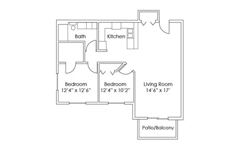 a floor plan of a house with a bedroom and a living room
