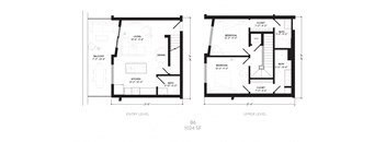 two floor plans of a house for sale