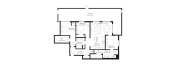 A floor plan of a house with a terrace and various rooms with their dimensions.