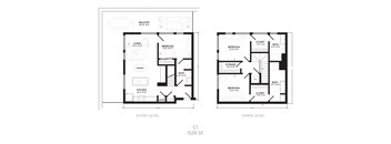 two floor plans of a house with different views of the floor plan