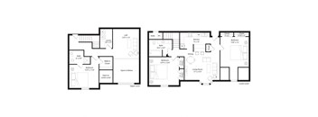 two floor plan of a house with different floors and different bedrooms