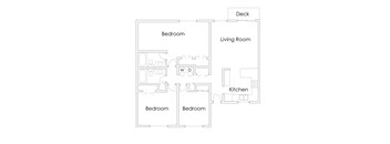 a floor plan of a house with a bedroom and a living room