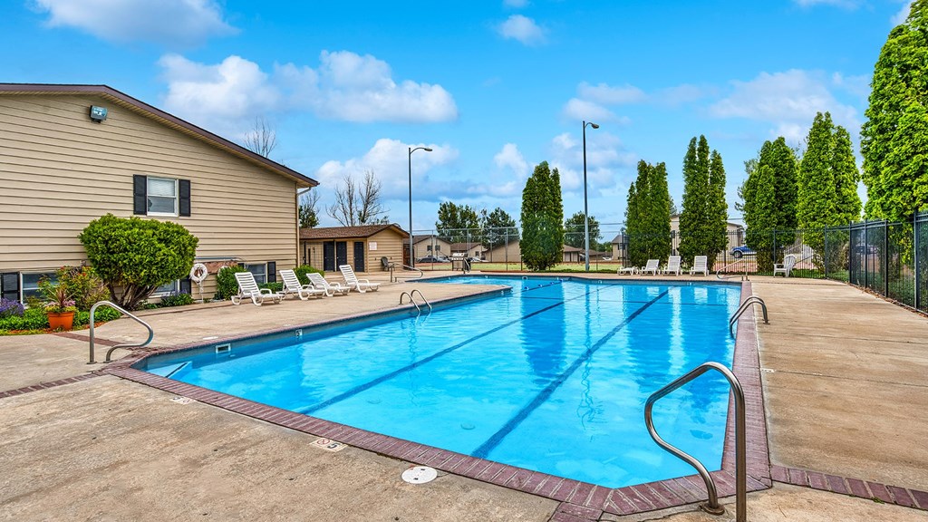 the swimming pool at our apartments