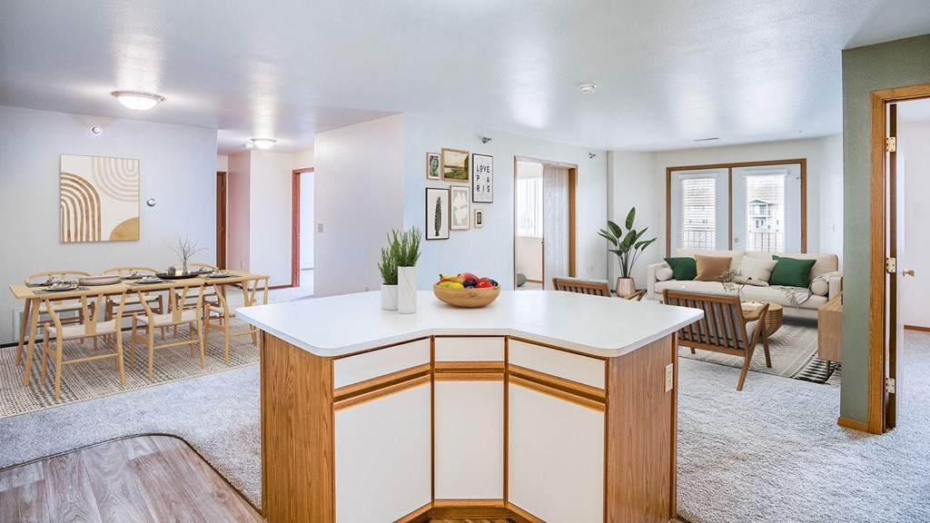 the preserve at ballantyne commons apartment living room and kitchen