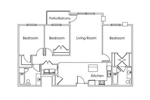 Cypress Court Apartments St Cloud MN 3 Bedroom 2 Bath Apartment