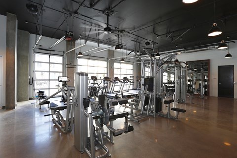 Training Equipment in Gym at Dylan at RiNo, Colorado, 80216
