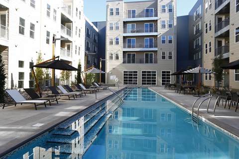 Lap Pool and Chairs at Dylan at RiNo, Denver, CO, 80216