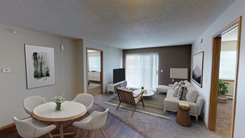 Open Living and Dining Room with Table, Couches and TV - Photo Gallery 2