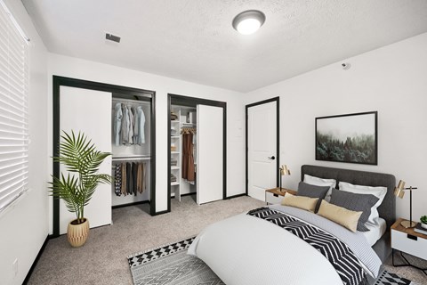 Bedroom with Bed and Closet Space
