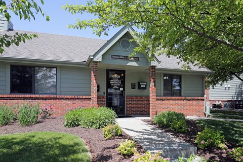 Exterior Greenfield Apartments Building Entrance