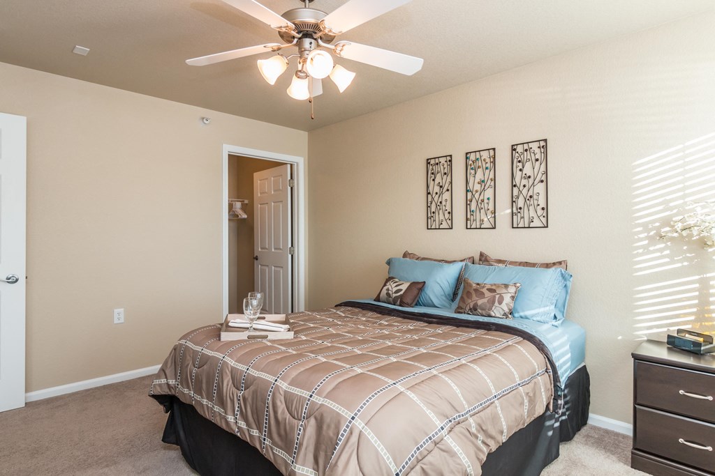 Bedroom complete with large closets and more space to decorate. Closets opposite the large window in the bedroom.