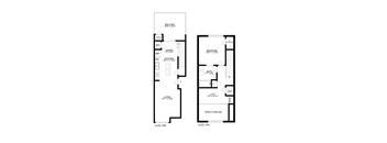 a floor plan of a two story home with a loft and a staircase leading up to the