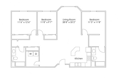 Grand Forks ND Three Bedroom Apartment