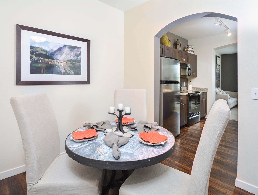 Separate dining area leading straight from the kitchen.