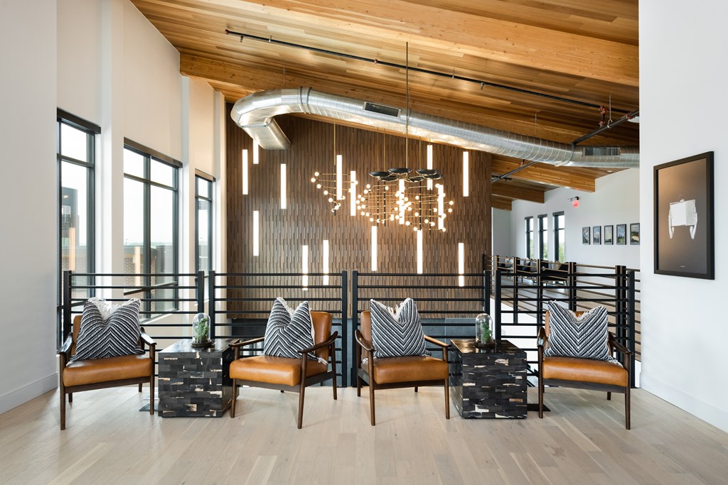 Indoor clubhouse lounge area