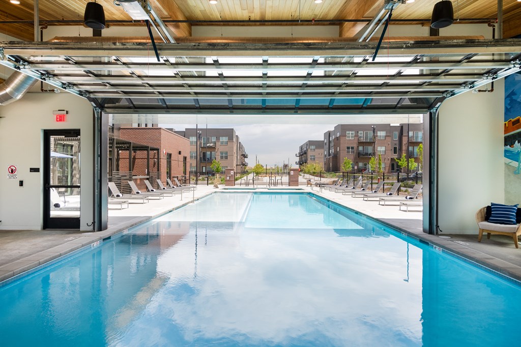 A resort-style indoor and outdoor pool