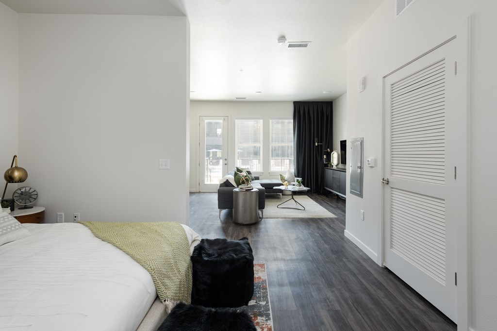 Studio Bedroom with open access to the Living Room and Kitchen