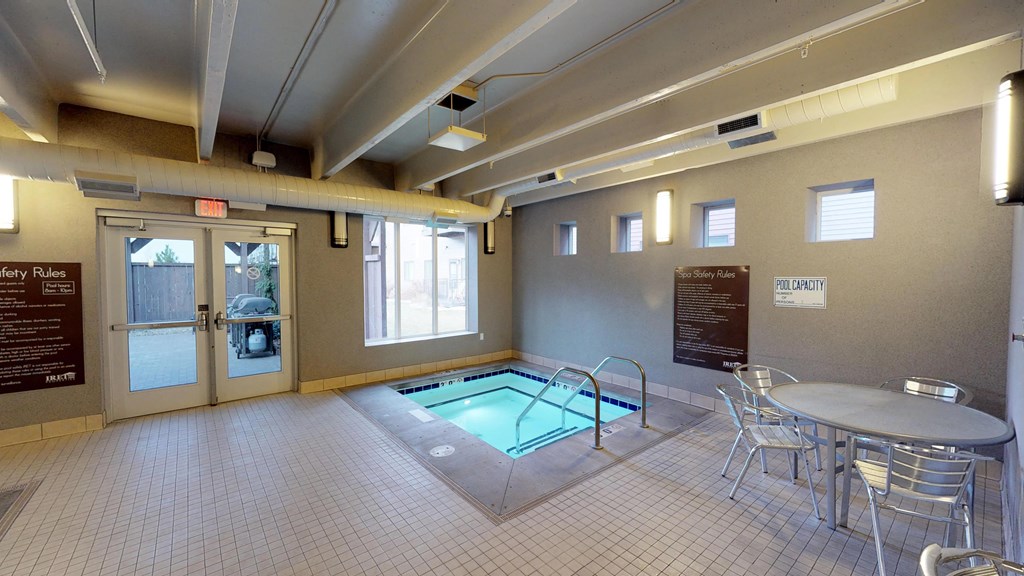 Indoor Hot Tub and Circular Table