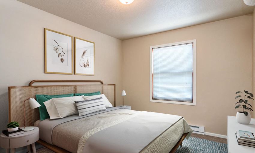Furnished Bedroom with Natural Light from Window