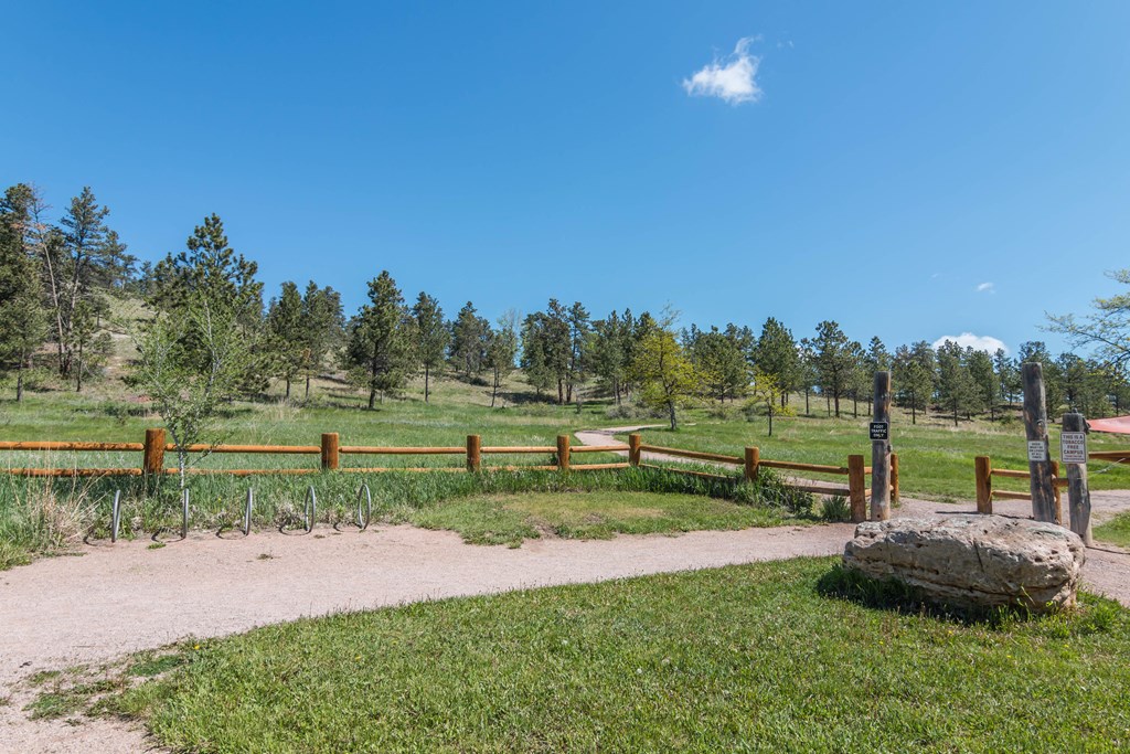 Gravel Hiking Trail with View of Many Trees, Wood Fence