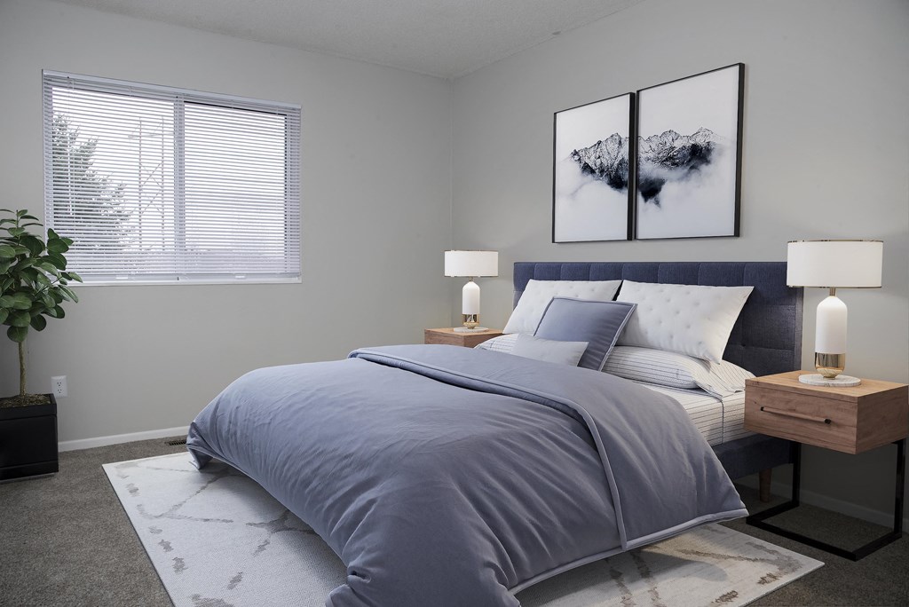 Bedroom with Natural Light, Bed and Nightstands