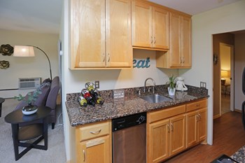 Kitchen with light wood cabinets, granite counter top - Photo Gallery 3