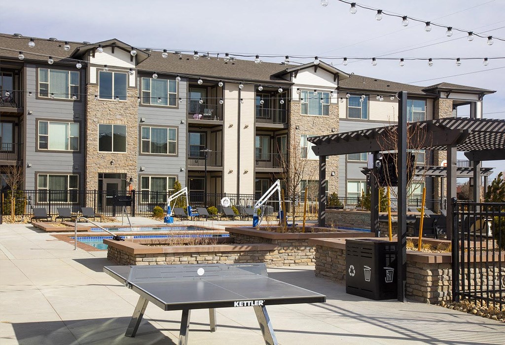 Outdoor Patio with Ping Pong Tables