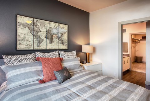 Bedroom with Bed and Walk in Closet, Attached Bathroom