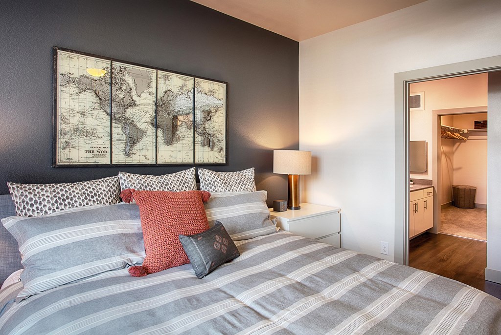 Bedroom with Bed and Walk in Closet, Attached Bathroom
