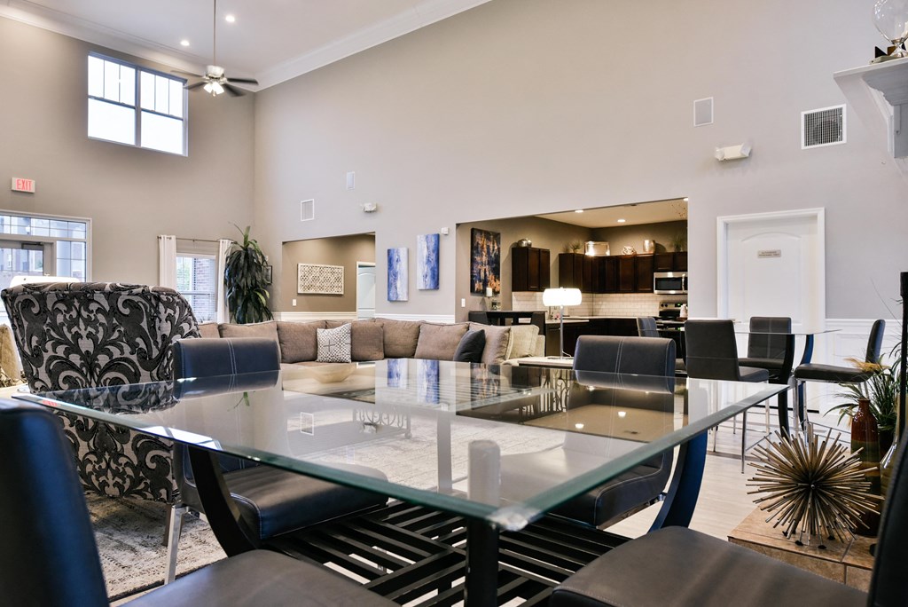 Clubhouse with Large Glass Table