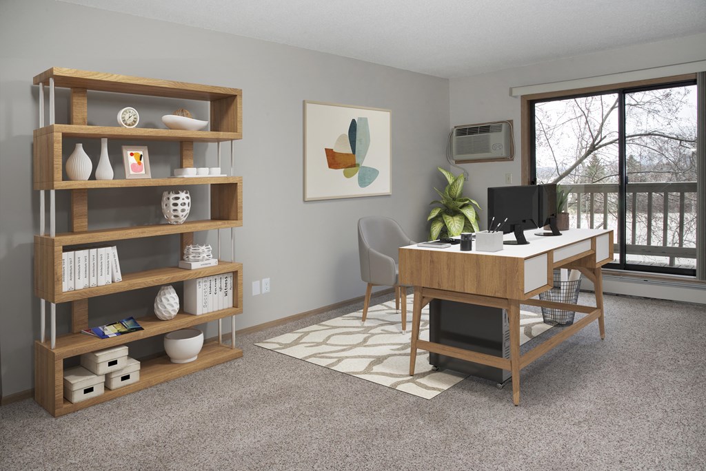 Home Office with Decorative Cabinet