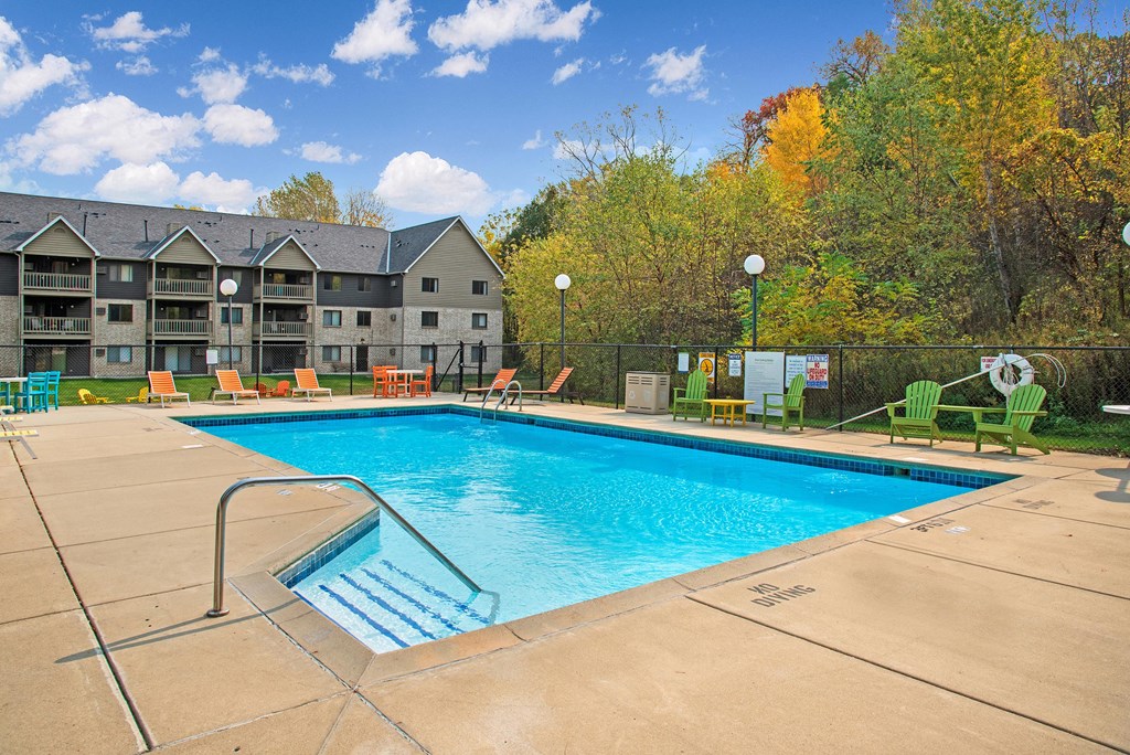 Blue Pool with Fall Trees