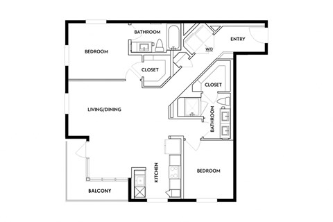 a floor plan of a bedroom apartment