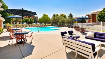 the swimming pool at the apartments for rent