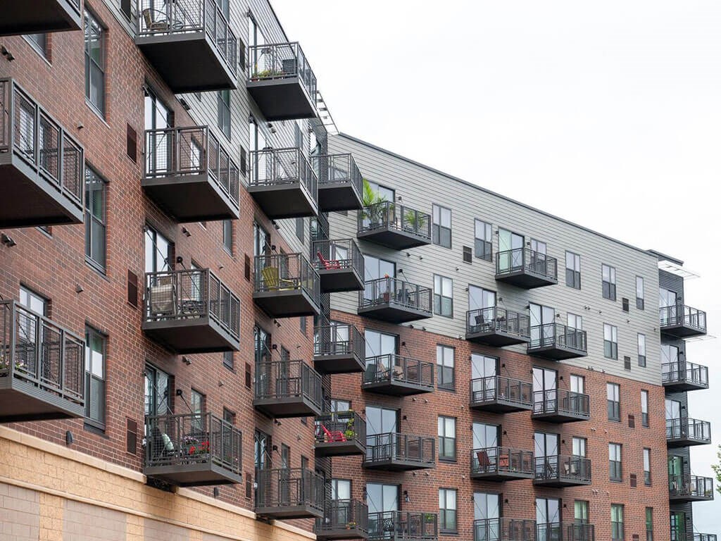 Exterior view of MartinBlu balconies