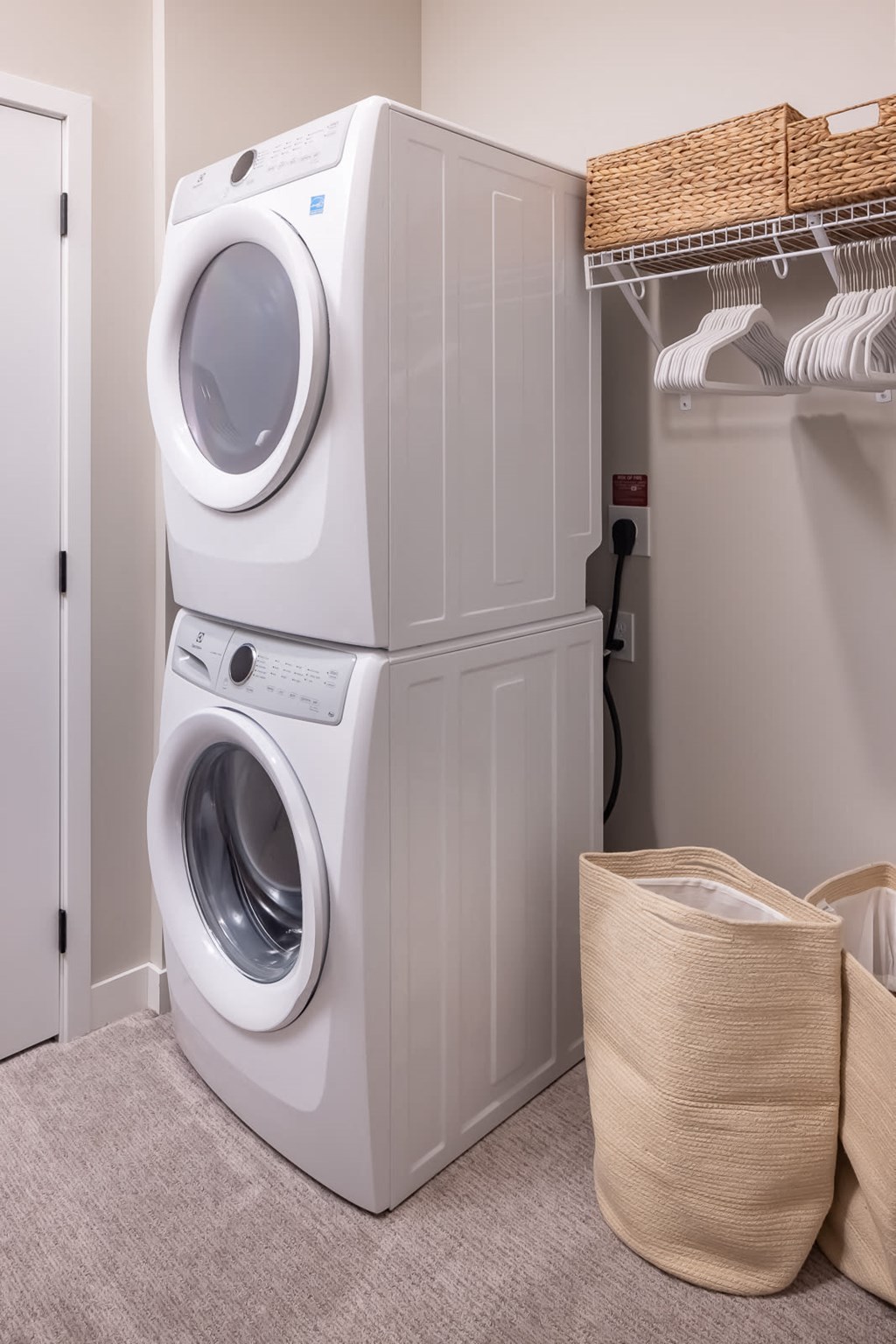 a washing machine and dryer in a laundry room